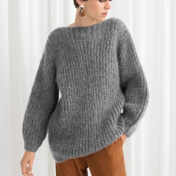 & Other Stories Sweaters - & Other Stories Gray Crew Neck Sweater